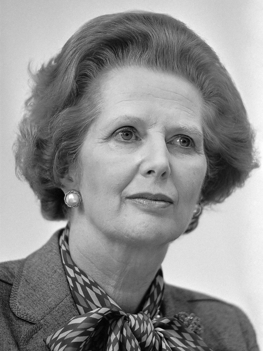 Black and white portrait of Margaret Thatcher